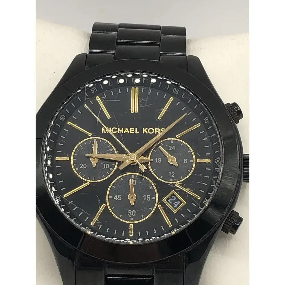 Michael Kors MK6253 Men's Stainless-Steel Coronagraph Watch 42mm New Battery